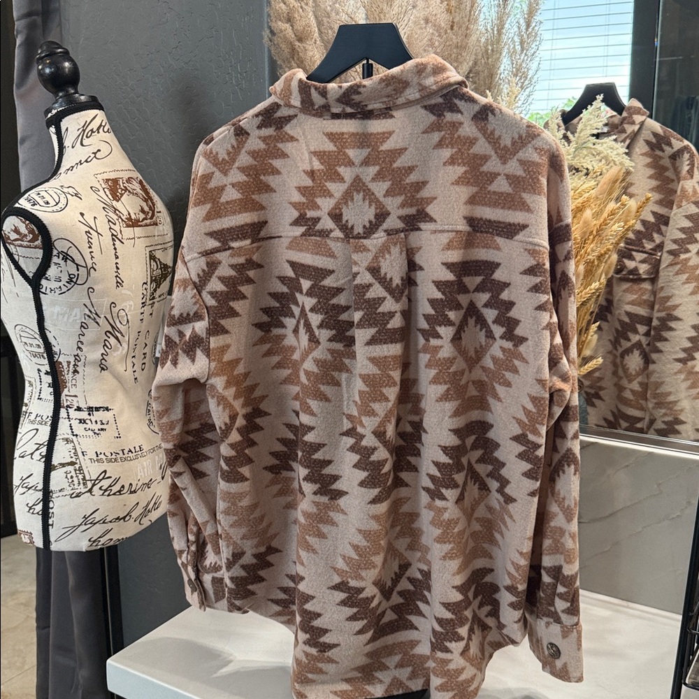 GeeGee women’s Aztec Pattern Jacket - Brown - Picture 5 of 9